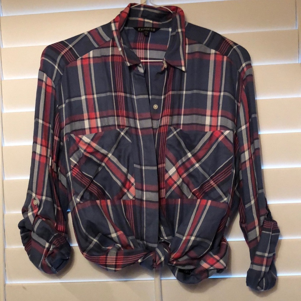 Express Oversized Plaid Shirt
